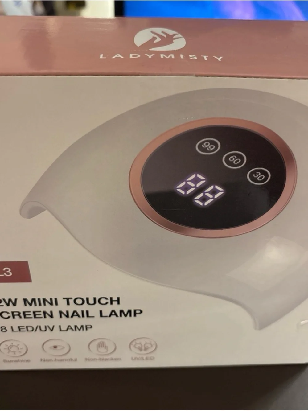 LADYMISTY UV LED Nail Lamp - White with Rose Gold Accent